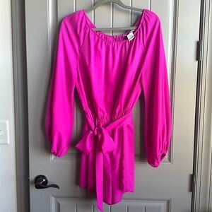 Silky soft hot pink romper.